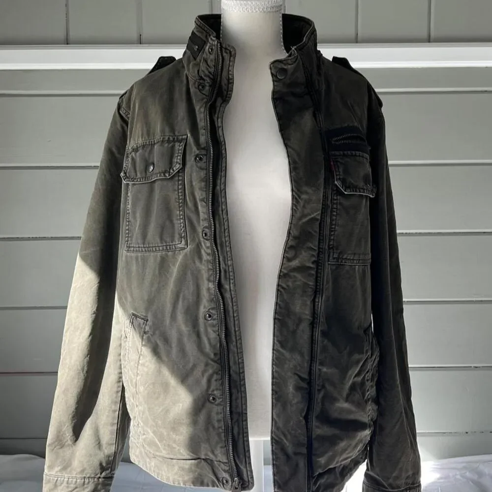 Levi-s Men's Khaki and Green Jacket